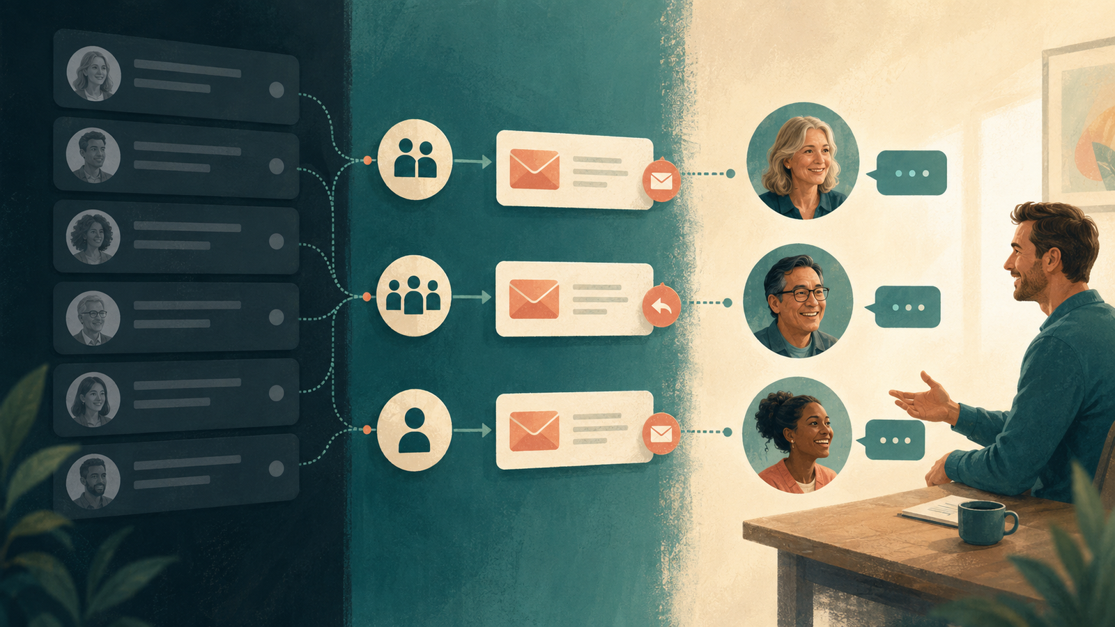 Dormant CRM contacts being segmented and reactivated through relevant outreach into real conversations