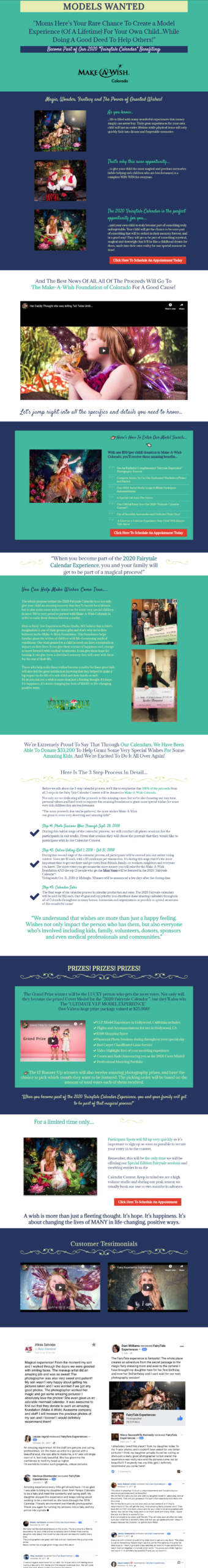 Make-A-Wish promotional sales funnel designed by Kristi Kieffer